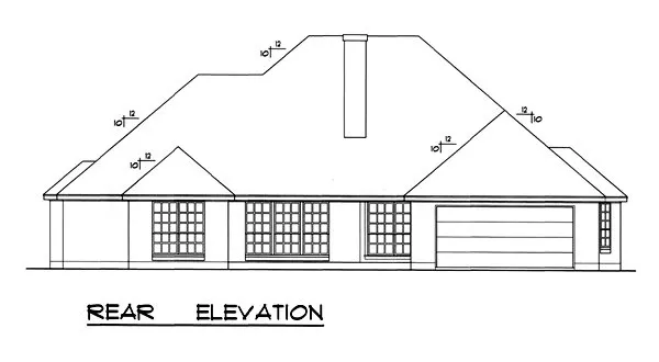 Rear Elevation for House Plan #444582