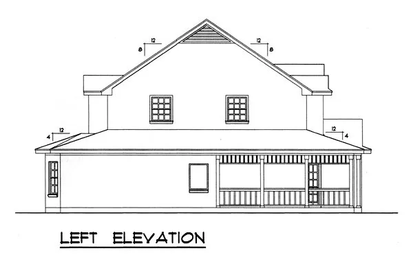 Left Elevation for House Plan #443482
