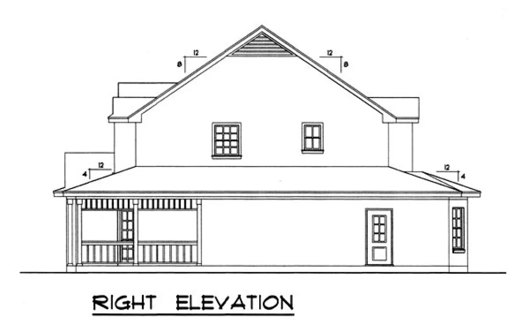 Right Elevation for House Plan #443482