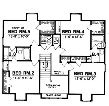 Second Floor Plan for House Plan #443482