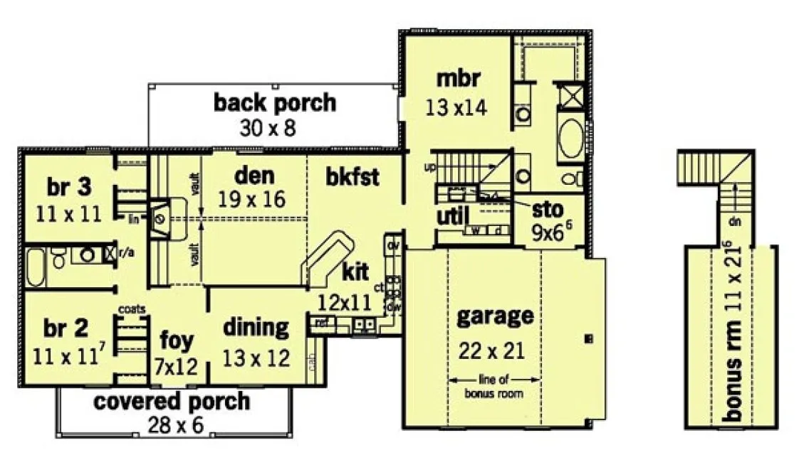 Main Floor Plan for House Plan #400171