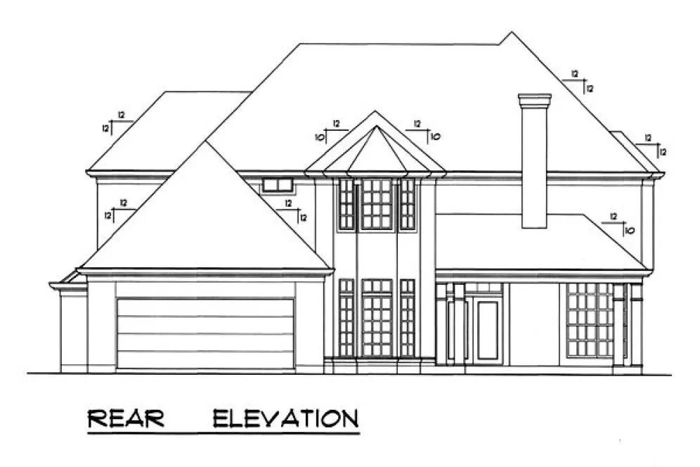 Rear Elevation for House Plan #440872