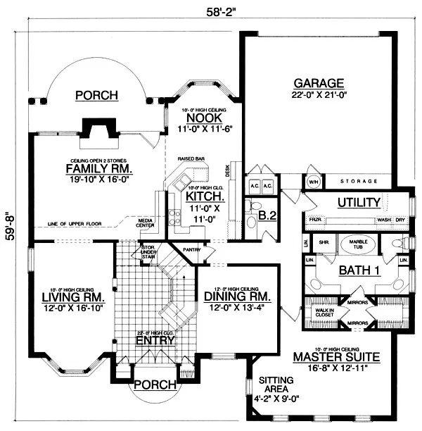Main Floor Plan for House Plan #440872