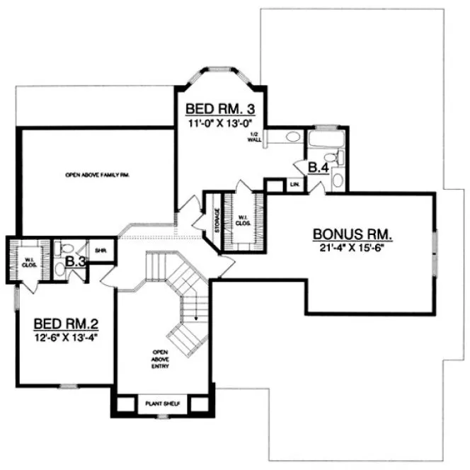 Second Floor Plan for House Plan #440872