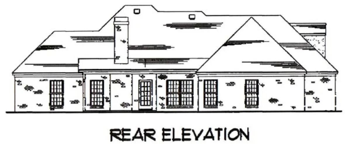 Rear Elevation for House Plan #404171