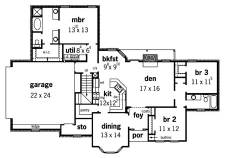 Main Floor Plan for House Plan #404171