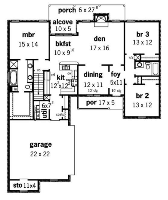 Main Floor Plan for House Plan #405171