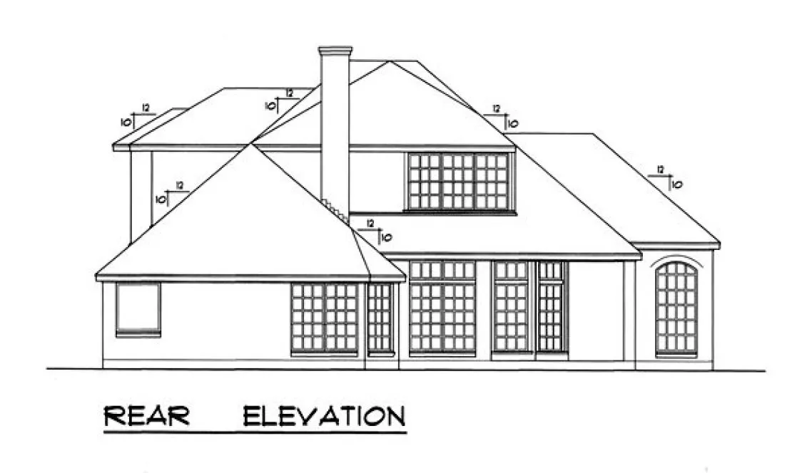 Rear Elevation for House Plan #440772