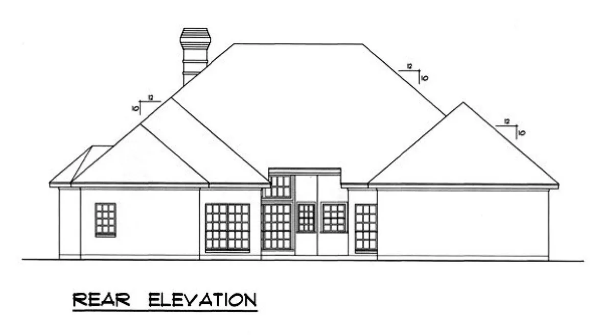 Rear Elevation for House Plan #445652
