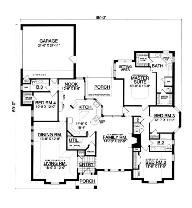 Main Floor Plan for House Plan #445652