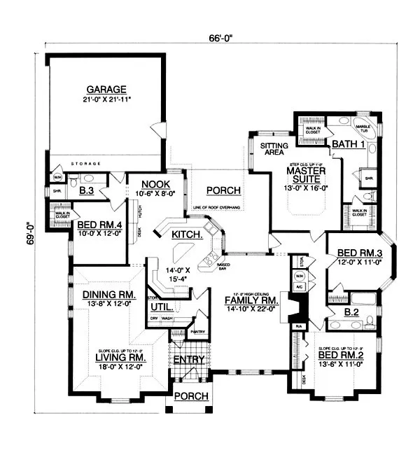Main Floor Plan for House Plan #445652