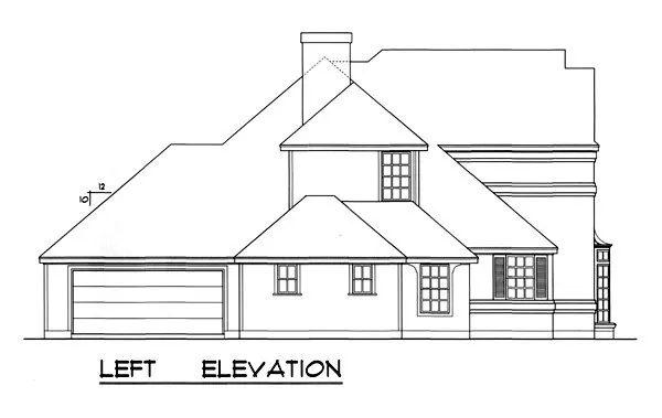 Left Elevation for House Plan #442552