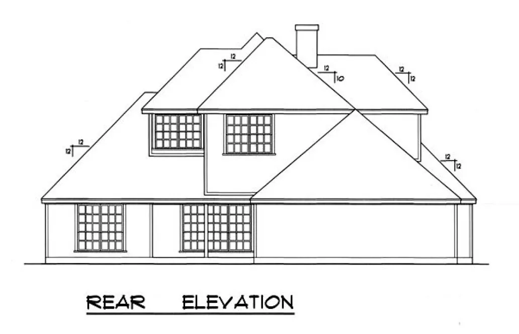 Rear Elevation for House Plan #442552