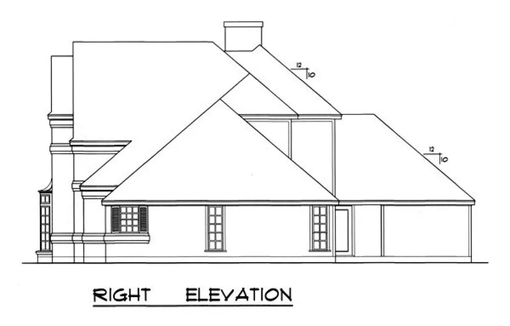 Right Elevation for House Plan #442552