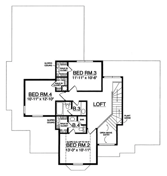 Second Floor Plan for House Plan #442552