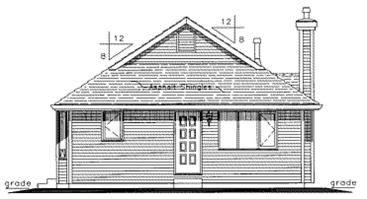 Rear Elevation for House Plan #138144