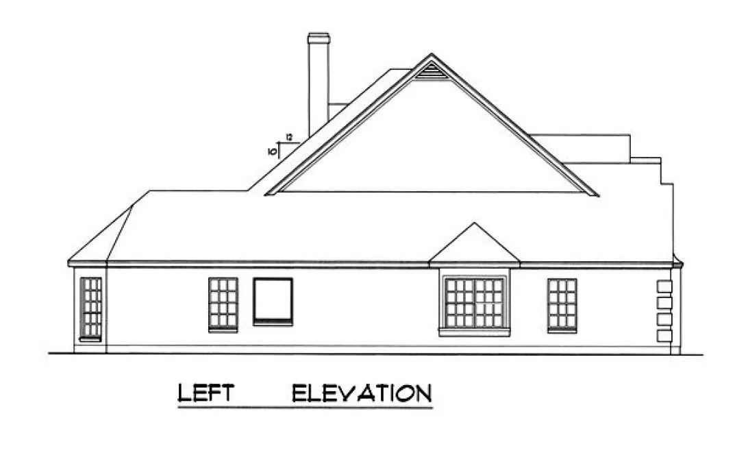 Left Elevation for House Plan #444772