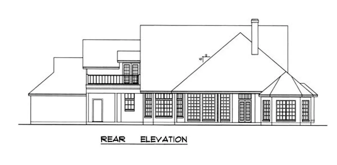 Rear Elevation for House Plan #444772