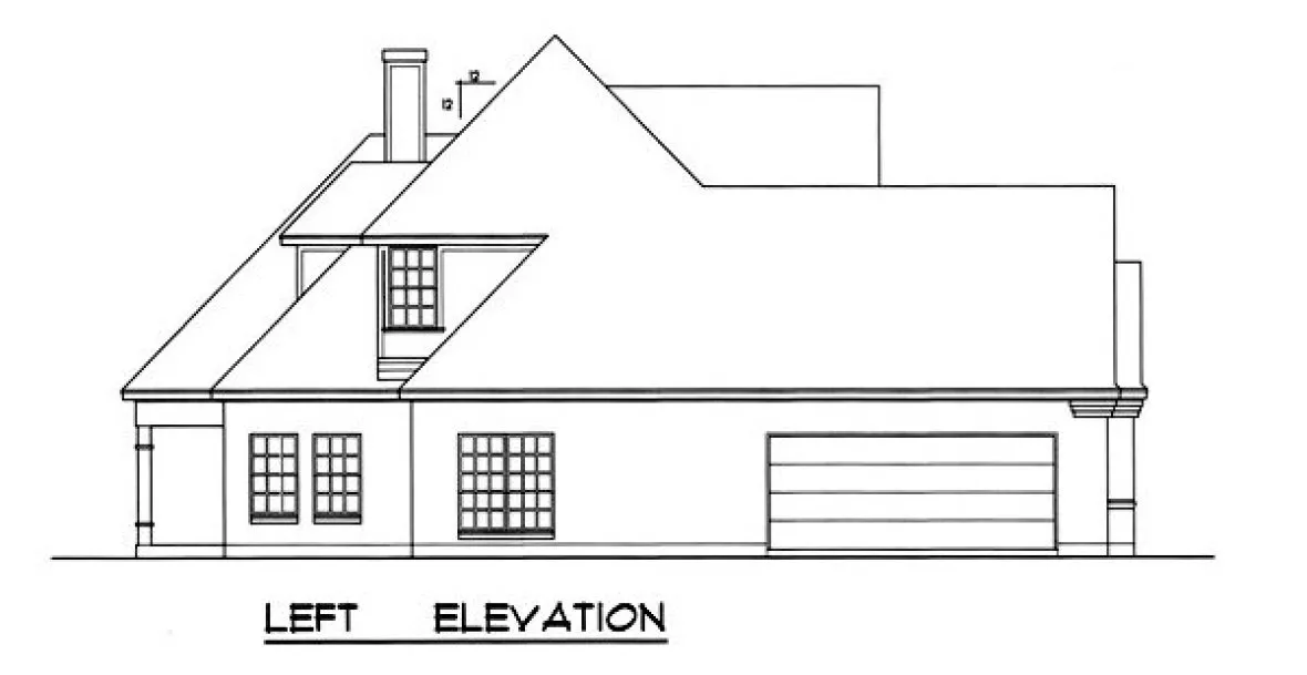 Left Elevation for House Plan #440562