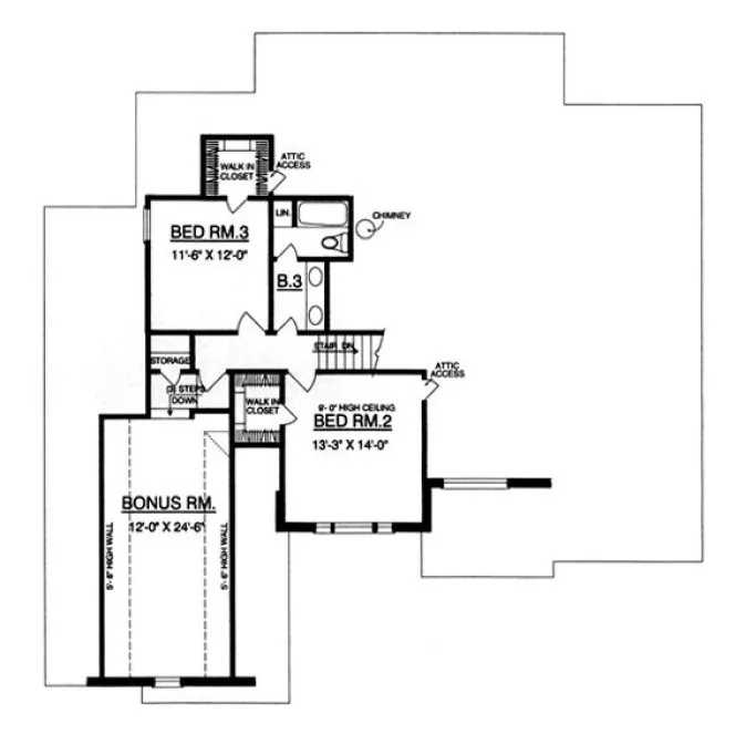 Second Floor Plan for House Plan #440562