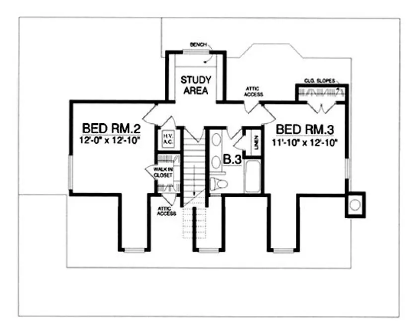Second Floor Plan for House Plan #442322