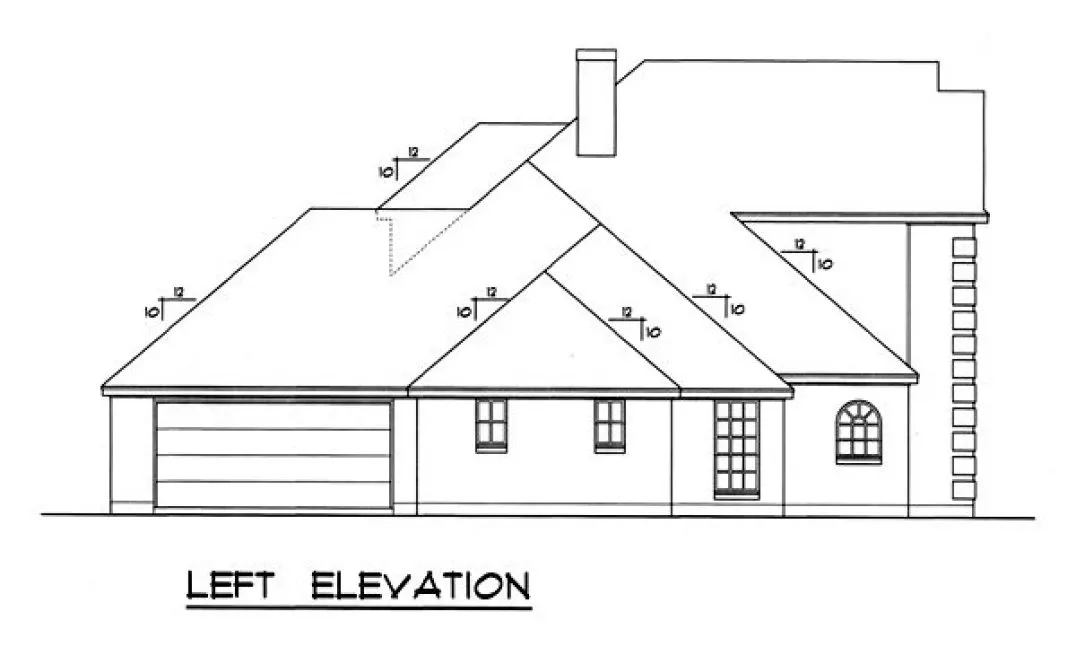 Left Elevation for House Plan #442225