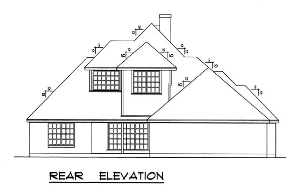 Rear Elevation for House Plan #442225