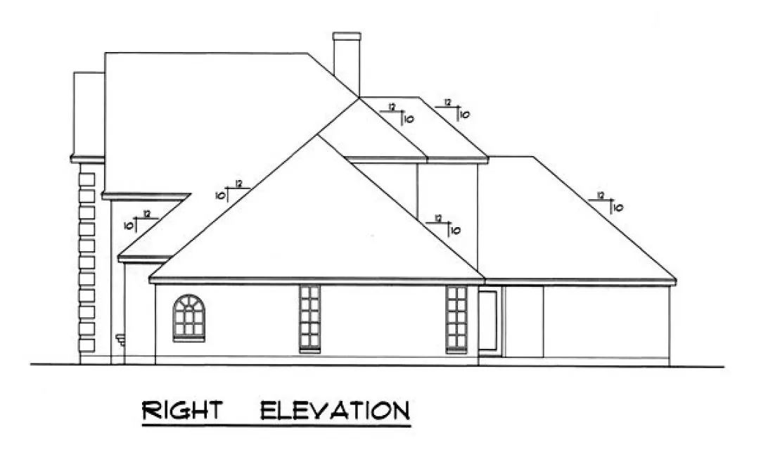 Right Elevation for House Plan #442225