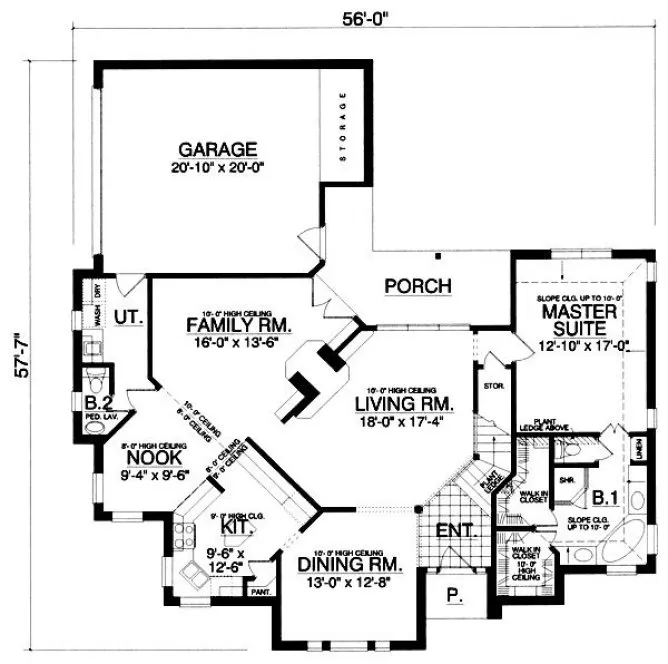 Main Floor Plan for House Plan #442225