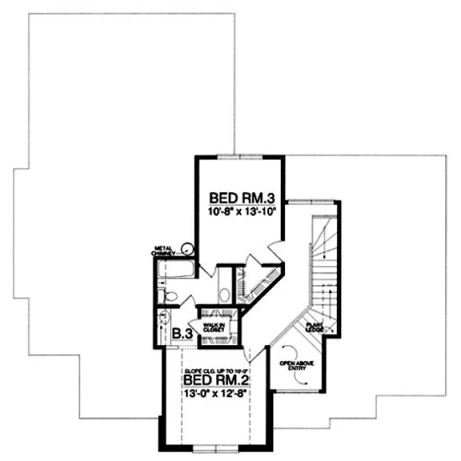 Second Floor Plan for House Plan #442225