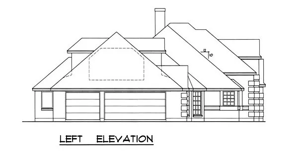 Left Elevation for House Plan #442316