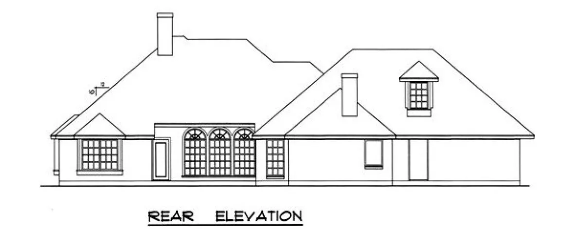 Rear Elevation for House Plan #442316