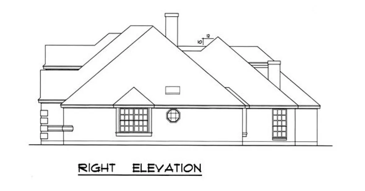 Right Elevation for House Plan #442316