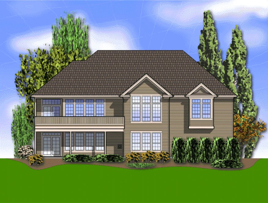 Rear Elevation for House Plan #320231