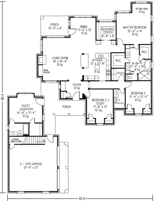 Main Floor Plan for House Plan #471000