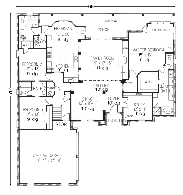 Main Floor Plan for House Plan #473000