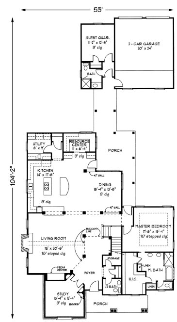 Main Floor Plan for House Plan #474000