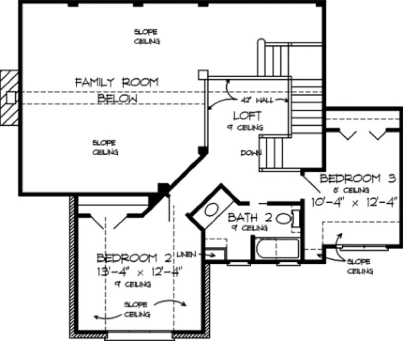 Second Floor Plan for House Plan #474000