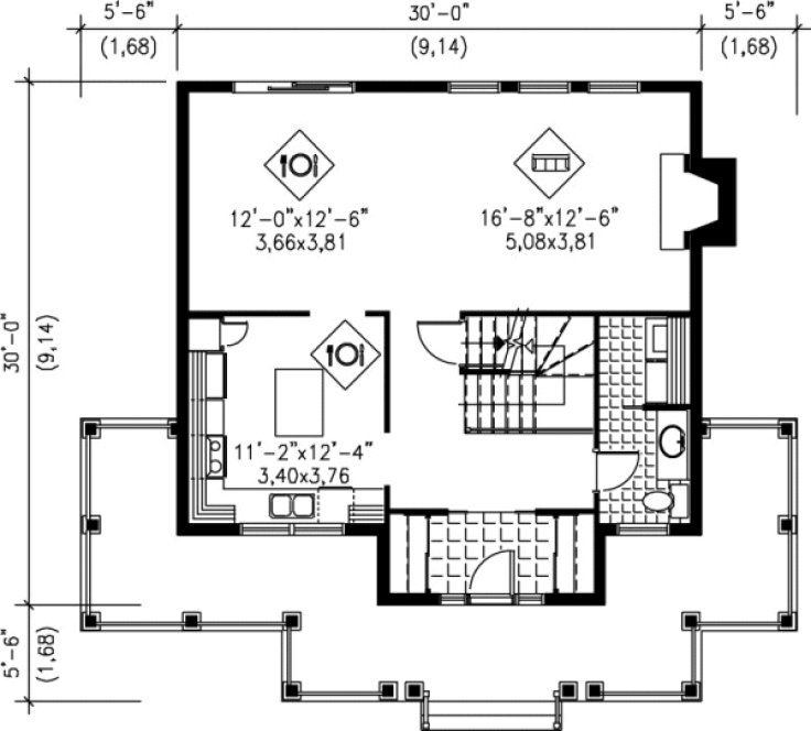 Main Floor Plan for House Plan #178300