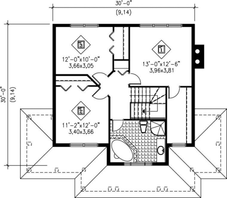 Second Floor Plan for House Plan #178300