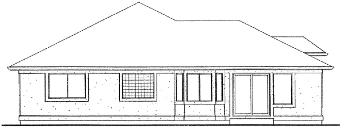 Rear Elevation for House Plan #202025