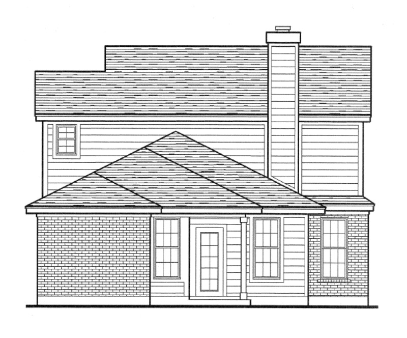 Rear Elevation for House Plan #479000