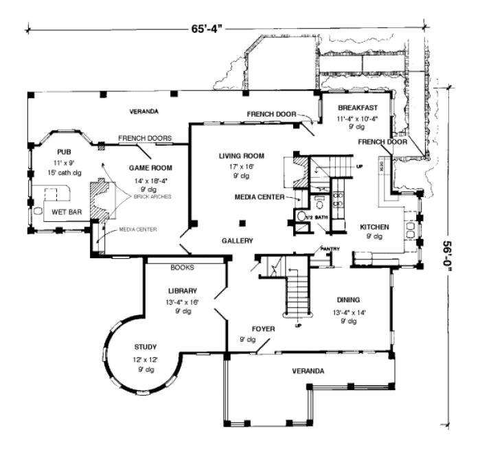 Main Floor Plan for House Plan #473200