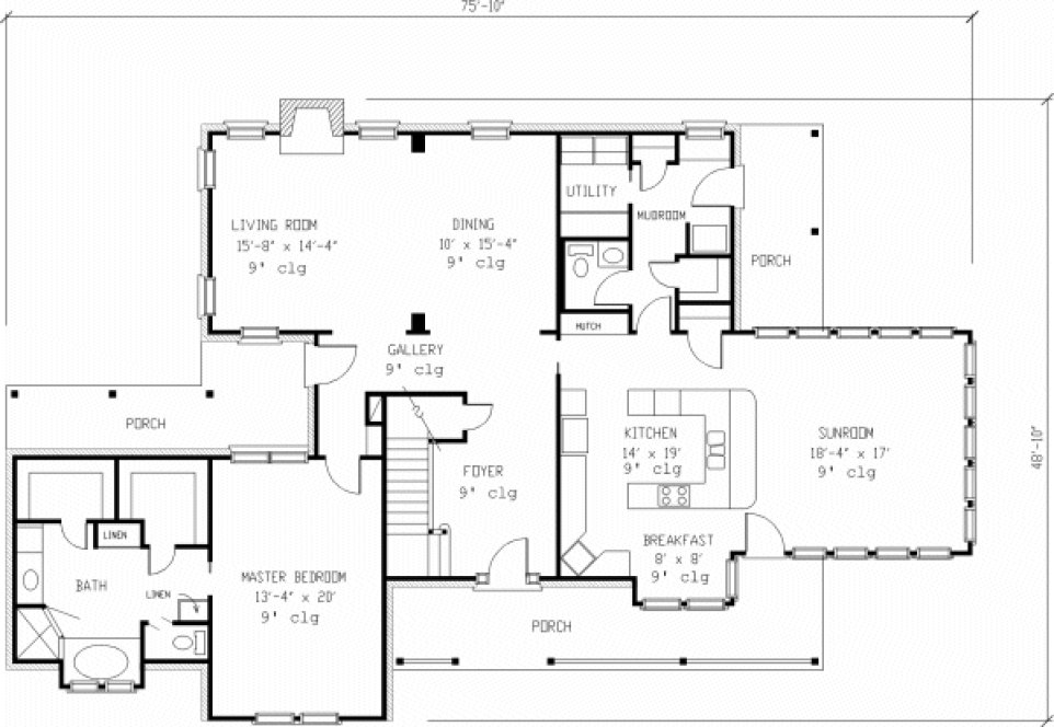 Main Floor Plan for House Plan #472400