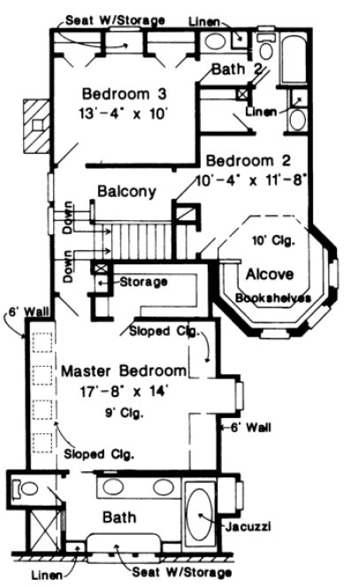 Second Floor Plan for House Plan #475400