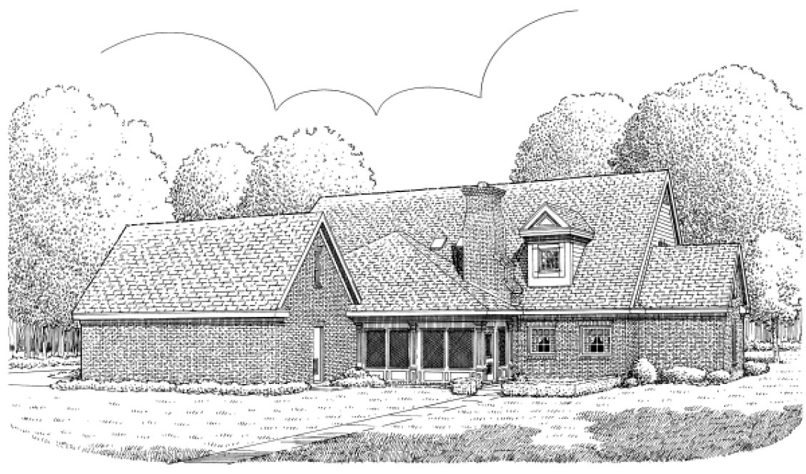 Rear Elevation for House Plan #471600