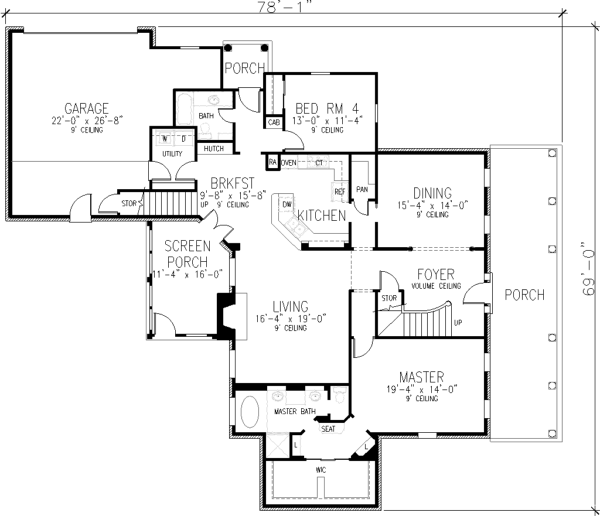 Main Floor Plan for House Plan #471600