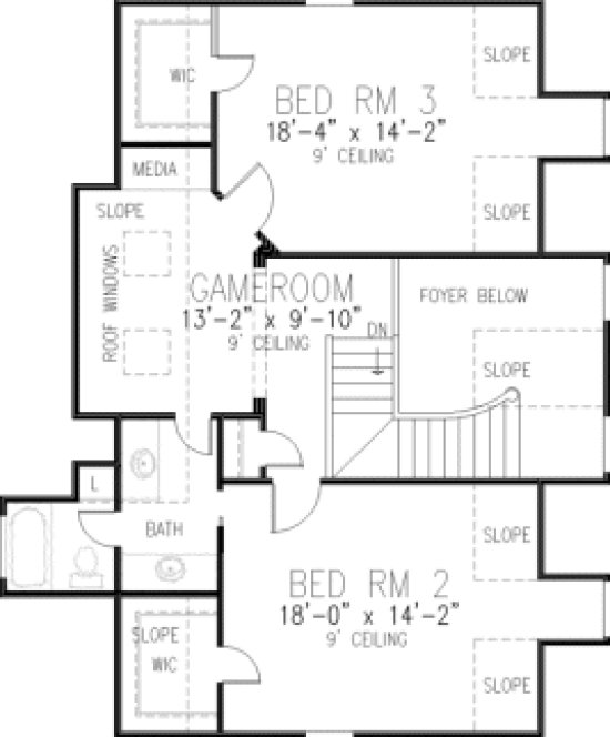 Second Floor Plan for House Plan #471600