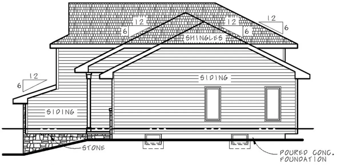 Right Elevation for House Plan #156871