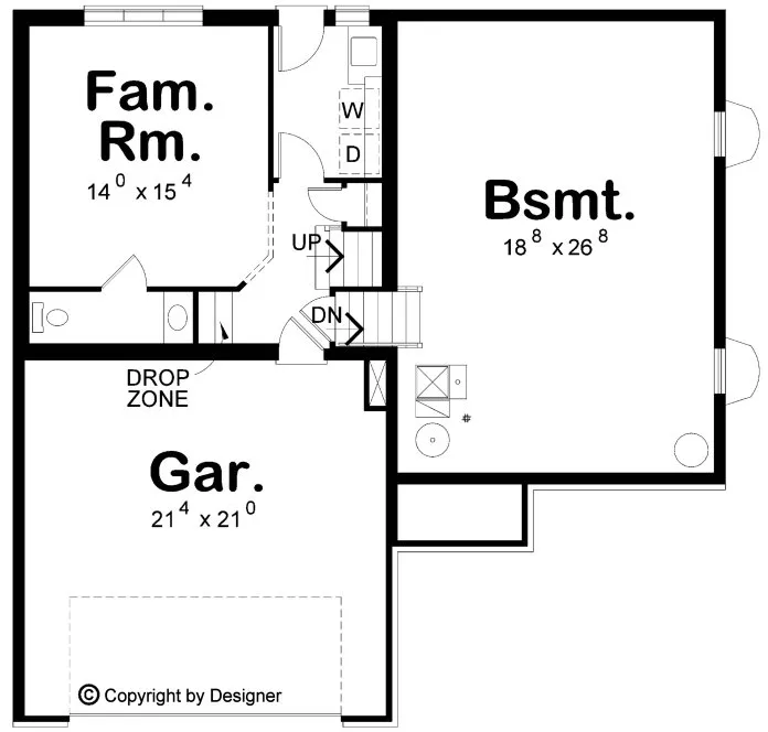 Floorplan lower for House Plan #156871